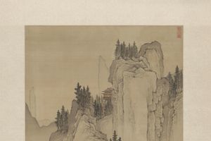 春山游骑图轴