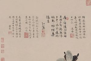 葵石峡蝶图轴